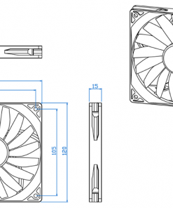 The Ultra Sleek Vortex 12 is a unique 120mm fan that is only 15mm thick! This thinner design helps to free up RAM slots and allows installation in smaller spaces. The USV 12 is not only thin, but also offers superb performance. It provides the highest static pressure of all 120mm fans, making it an excellent choice for water coolers and other radiators with narrow fin spacing!