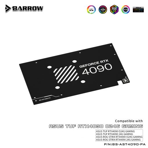 Barrow LRC2.0 full coverage GPU Water Block for ASUS TUF 4090 Aurora - Black - Image 3