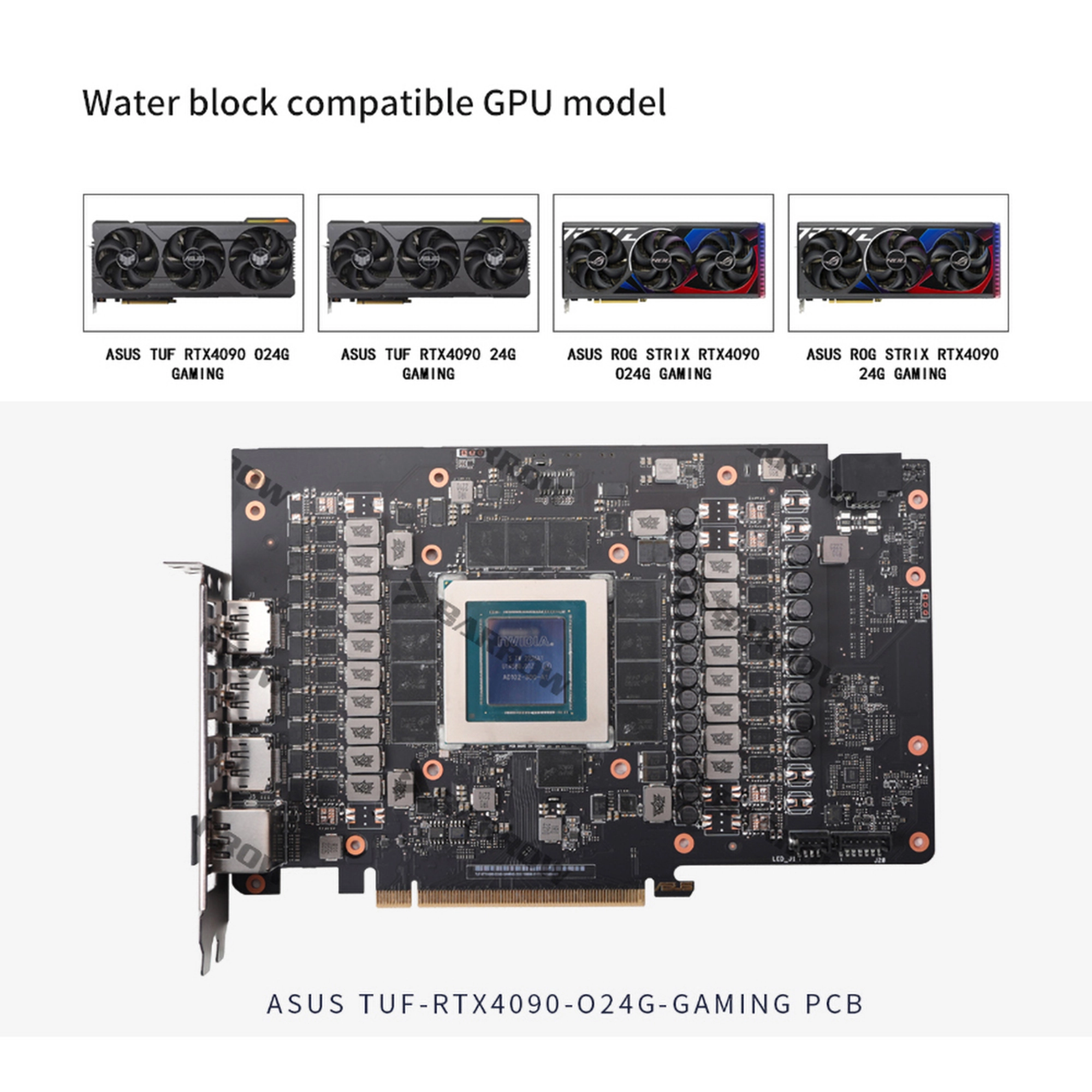 Barrow LRC2.0 full coverage GPU Water Block for ASUS TUF 4090 Aurora - Black - Image 6