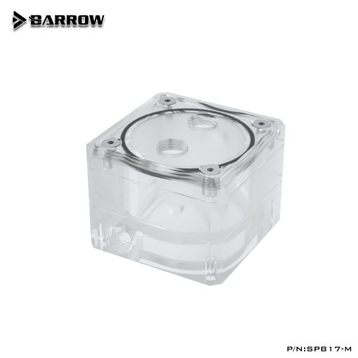 This is a beautiful acrylic pump reservoir for all Barrow 17 Watt DDC pumps. Pump and heatsink not included.