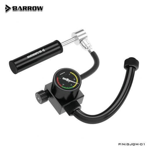 The Barrow Leak tester is a fast and safe way of testing for possible leaks in your liquid cooling loop. While traditional leak testing works, it requires hours before very small leaks are detected and then things can become messy. The Barrow Leak Tester does the job almost instantly!