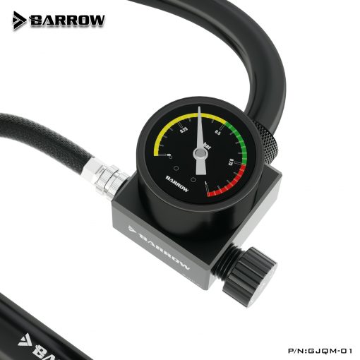 The Barrow Leak tester is a fast and safe way of testing for possible leaks in your liquid cooling loop. While traditional leak testing works, it requires hours before very small leaks are detected and then things can become messy. The Barrow Leak Tester does the job almost instantly!