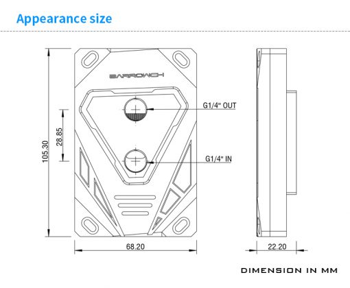 Barrowch M series CPU water block AMD Ryzen AM4/AM3