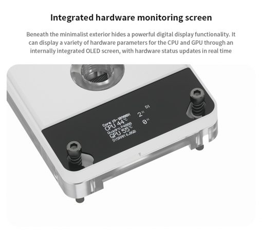 Barrow AMD CPU Block with built in temperature readings. Socket Compatibility: <ul> <li>AM5</li> <li>AM4</li> <li>AM3+</li> <li>AM3</li> <li>FM2</li> </ul>