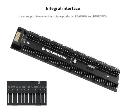 An 16-way controler with remote for the LRC2.0 version lighting control system from Barrow. Some examples of application are the Multi color LED strips (LD2RT-50, LD2RT-100) as well as several waterblocks, or anything from Barrow with the LCR2.0 logo on it. This can control the color mode (67 colors), speed (8 Speeds), and offers full manual control. It also features an automatic memory, so whatever you have it set to to, it will resume when powered on next.