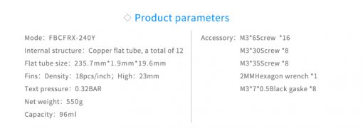 <div class="product attribute overview"> <div class="value"> The Barrowch Chameleon Fish comes is either 120, 240 or 360 lengths. Comes with temperature display screen that can be changed to either side of the radiator. It has a changeable water chamber that can be change from PMMA to POM or vice versa. You also have the ability to change out the aluminum alloy borders to various colors to match the color scheme of your build. </div> </div> <div class="product-info-price"> <div class="price-box price-final_price" data-role="priceBox" data-product-id="35089"></div> </div>