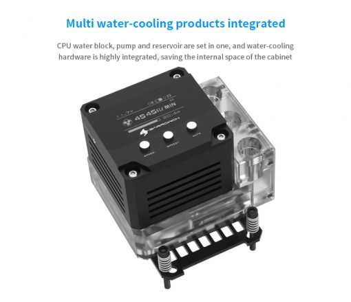 Want a unique CPU waterblock with an integrated pump and reservoir?? Well you're in luck because Barrowch has you and your CPU covered! Designed for Intel consumer and workstation platform this block will work with X99 and X299 socket CPUs. This bock has 49 tiny 0.4 x0.2.. dense micro-jettting waterways. The block includes an adapter that has the inlet, outlet, and fillport the the block/reservoir. This new block should be on the top of your list if you are trying to simplify your watercooling loop or your system is in a very small and tight mini-ITX, mini tower or HTPC chassis that is devoid in extra space.