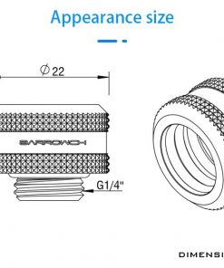 These Compression fittings from Barrowch have a 14mm OD and are meant for Rigid tubing.