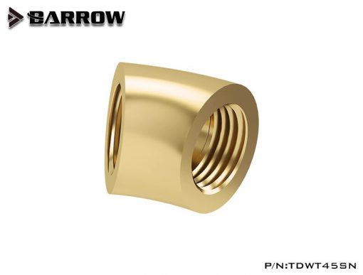 Barrow G1/4" 45 Degree Female to Female Angled Adaptor Fitting - Gold