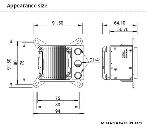 Barrow CPU Block-Pump Combo Mini Version, 17W PWM Intelligent AIO POM Block-Pump Three In One - Silver - Image 3