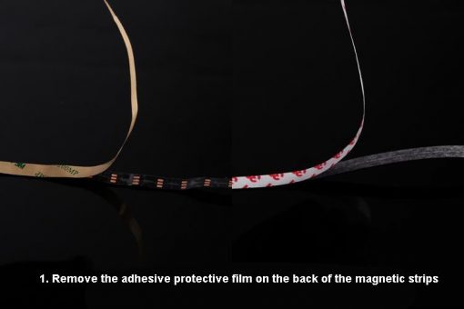 These adhesive backed magnetic strips can be used as a replacement solution for Barrow or other compatible LED strips. The magnetic backing means NO residue when moving your lights around.