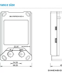 BarrowCH FBLTHDA-04N V2 CPU Water Block for AMD AM4 AM5 with Temperature Display