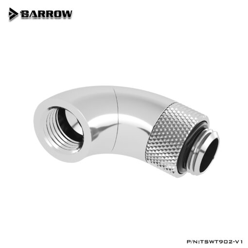 Barrow G1/4" 90 Degree Male to Female Dual Rotary Snake Adaptor - Silver