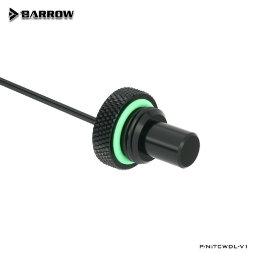 The Barrow G1/4" Temperature Sensor Stop Fitting fits any standard G1/4" threaded port. It has a longer internal probe than the standard version. Reports liquid coolant temperatures to any monitoring device that uses standard 2 Pin temperature probes.