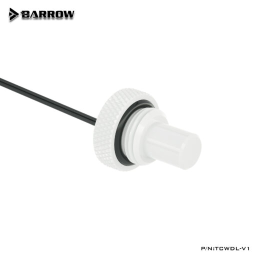 The Barrow G1/4" Temperature Sensor Stop Fitting fits any standard G1/4" threaded port. It has a longer internal probe than the standard version. Reports liquid coolant temperatures to any monitoring device that uses standard 2 Pin temperature probes.