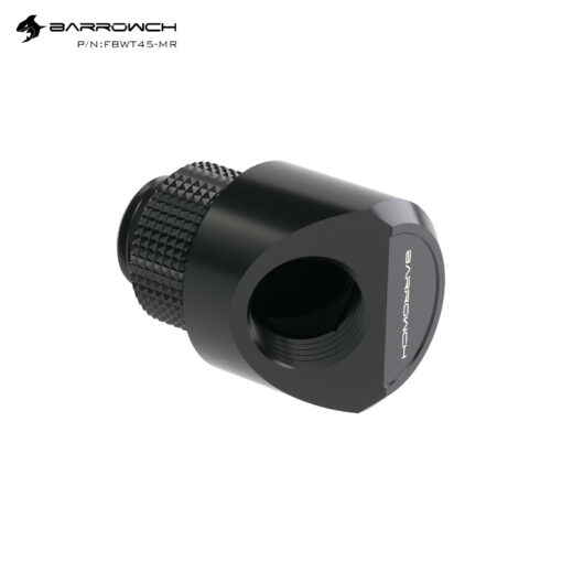 Barrowch 45°Rotary Adapter Fitting with Smooth Surface - Black