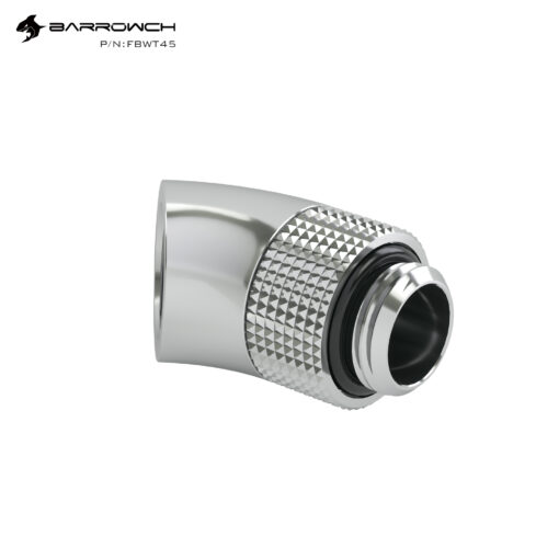 Barrowch G1/4 45°Rotary Adapter (Male to Female) - Silver