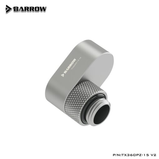 Barrow G1/4" 360° Rotary 15mm Offset Adapter Fitting - Silver