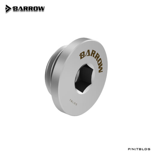 Barrow G1/4" Ultra Low Profile Hex Stop / Plug Fitting - White Silver