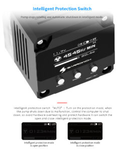 These Barrowch Pumps include a integrated OLED Display and intelligent protection switch 'Auto' turn on protection mode, when the fault stops working it will control the computer to shut down, prevent overheating and protecting the hardware, pump cover and full cover aluminum alloy shell. They have a max flow of 960 L/H.