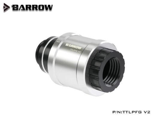 Barrow G1/4" Male to Female Manual Inline Valve - Black/Silver