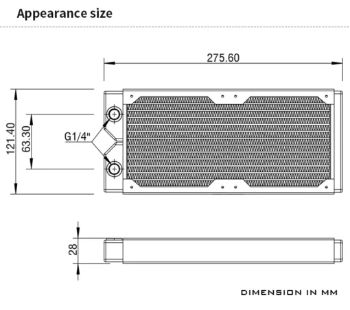 BARROW Dabel-28b series of red copper water cooling standard height of 28MM, suitable for high heat dissipation requirements of standard or large water cooler installation and use. The waterway is made of pure copper material, the brass of the water chamber and the fan mounting bracket are made of stainless steel.