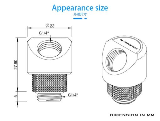 This is a new professional, 45° Rotary Adapter from Barrowch with a smooth surface finish and it means it swivels 360 degrees to give you the perfect positioning of your fitting in relation to the tubing. The excellent internal water flow ensures high through-put of water, thereby reducing internal resistance. These new fittings are brass with either a matte black or chrome silver color featuring an exquisite check pattern that delivers a comfortable grip. These fittings are smooth due to multiple machining processes that produce absolutely no deformations and an outstanding texture!