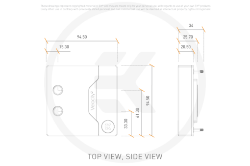 EK-Quantum Velocity² D-RGB - 1700 Nickel + Plexi is the high-performance premium quality CPU water block for Intel® socket LGA 1700-based platform. It features a next-generation cooling engine that is socket-specific. This CPU water block is EK-Matrix7 compliant and is mounted via a patented EK Exact Mount system.  