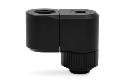 EK-Quantum Torque Double Rotary Offset 21 - Black is a premium revolvable male+female threaded 21mm offset adapter fitting with two separate joints, each with its own rotating mechanism.