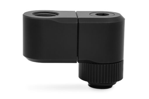 EK-Quantum Torque Double Rotary Offset 28 - Black is a premium revolvable male+female threaded 28mm offset adapter fitting with two separate joints, each with its own rotating mechanism.