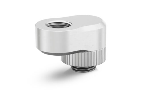 A premium revolvable male+female threaded offset adapter fitting. It is commonly used to distance or offset G1/4" ports in tight spaces or to perfectly align hard tubing to another port in order to have aesthetically pleasant parallel tubing.