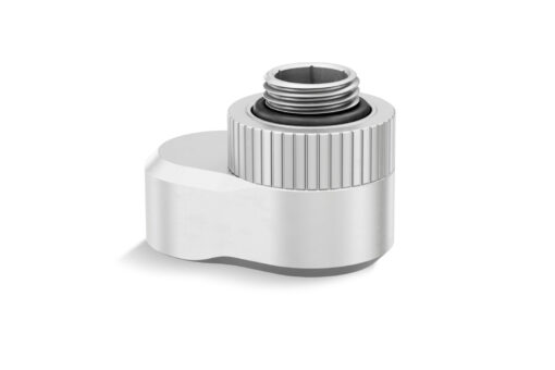 A premium revolvable male+female threaded offset adapter fitting. It is commonly used to distance or offset G1/4" ports in tight spaces or to perfectly align hard tubing to another port in order to have aesthetically pleasant parallel tubing.