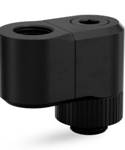 EK-Quantum Torque Double Rotary Offset 21 - Black is a premium revolvable male+female threaded 21mm offset adapter fitting with two separate joints, each with its own rotating mechanism.