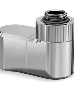 EK-Quantum Torque Double Rotary Offset 28 - Nickel is a premium revolvable male+female threaded 28mm offset adapter fitting with two separate joints, each with its own rotating mechanism.