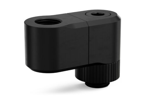 EK-Quantum Torque Double Rotary Offset 28 - Black is a premium revolvable male+female threaded 28mm offset adapter fitting with two separate joints, each with its own rotating mechanism.