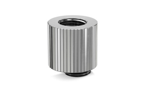 A premium revolvable male+female threaded offset adapter fitting. It is commonly used to distance or offset G1/4" ports in tight spaces or to perfectly align hard tubing to another port in order to have aesthetically pleasant parallel tubing.