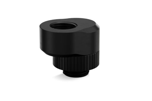 A premium revolvable male+female threaded offset adapter fitting. It is commonly used to distance or offset G1/4" ports in tight spaces or to perfectly align hard tubing to another port in order to have aesthetically pleasant parallel tubing.