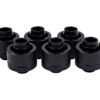 Alphacool Eiszapfen 1/2" ID x 3/4" OD G1/4 Compression Fitting - Black Sixpack (17240)