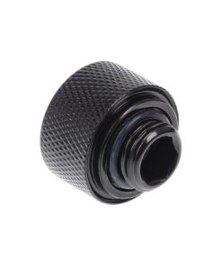 This connector has a ¼” external screw thread on one side. The other side fits HardTubes with an external diameter of 16mm.