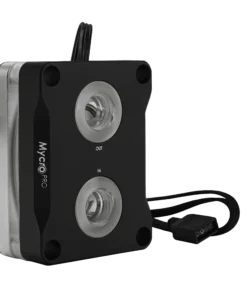 <span dir="auto">The AMD Mycro Direct-Die Pro RGB V1 features a hybrid structure with two different microfin sizes and a jet plate for optimized airflow. The cooler's cold plate is made of nickel-plated copper and mounts directly onto the CPU die. This requires removing the motherboard's Socket Actuation Mechanism (SAM), and decapitating the processor. Nickel plating the cooler plate creates a barrier layer that prevents gallium-based liquid metal from diffusing into the copper, making repeated application of liquid metal generally unnecessary.</span>