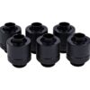 Alphacool Eiszapfen 3/8" ID x 1/2" OD G1/4 Compression Fitting - Black Sixpack (17228)